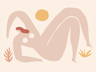 Reclining Nude Commission figure illustration illustration nature neutral colors nude