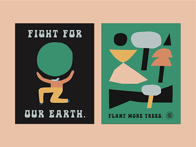 Fight for Our Earth - Poster Series abstract art print climate climate change earth earth day figure illustration forms global warming illustration nature poster art posters