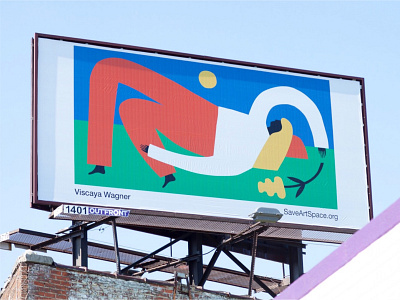SaveArtSpace Billboard ad space advertising art billboard billboard design figure illustration illustration primary colors public art