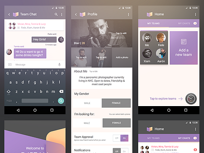 Dateam / Android android app gui lollipop material design