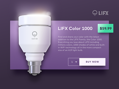 Daily UI 1 | Lifx Bulb bulb daily ui eyecandy gui lifx light shop ui