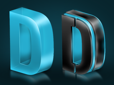 D vs. D icon photoshop typography