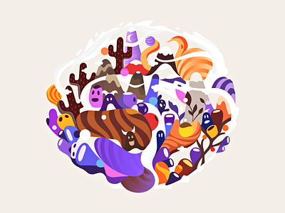 Nisko ❣ belcdesign bubbles characters clouds illustration illustrator mountains patrykbelc print vectors