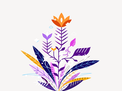 Magic Garden ❦✽ belcdesign digital art flowers illustration illustrator nature patrykbelc print vectors