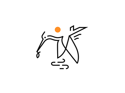 Heron ◍ animallogo belcdesign branding heron logodesign logomark outlines patrykbelc