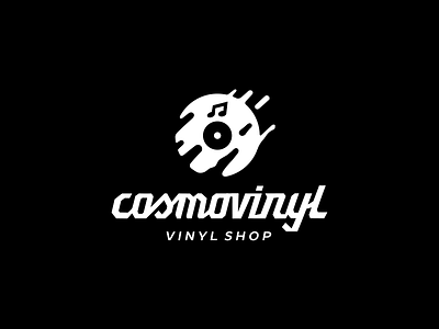 Cosmovinyl belcdesign blcstudio cosmos logo mark music shop sign symbol vinyl