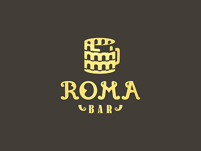 Bar Roma / dark background bar beer colosseum gastronomy horn pint roma