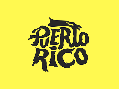 Puerto Rico v.2 flags island letters pirates sword typo typography yellow