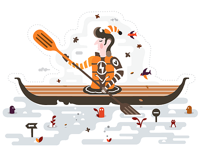Sport Illustration / Kayaking animals illustration journey kayak kayaking sport travel