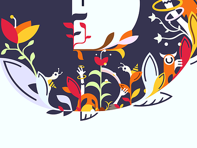 letter B / wip animals autumn belcdesign blcstudio colors illustration leaf leafs letters