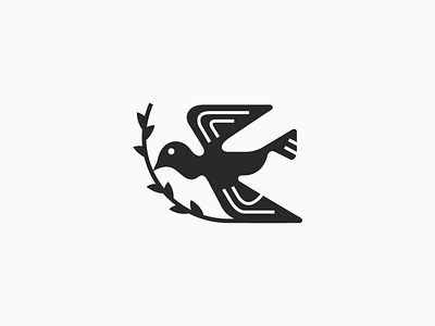 Pigeon | Mark belcdesign bird blc branding logomark minimalistlogo olivebranch patrykbelc pigeon restaurant simplestyle