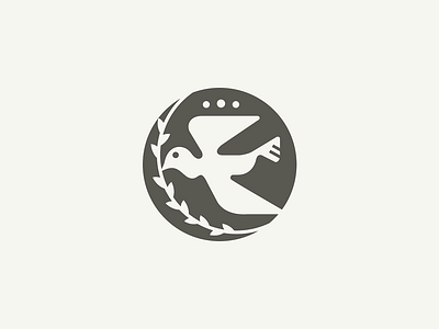 Bistro (rejected mark) belcdesign bird blc logodesigner logomarks mark olivebranch pigeon simplydesign