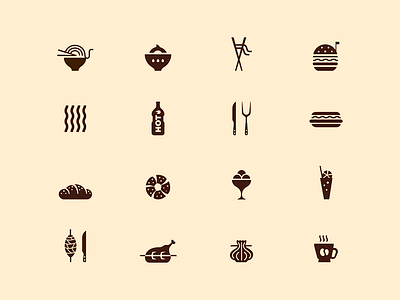 Restaurant Icons belcdesign blcstudio branding icons icons set identity restaurant restaurant branding