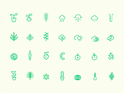 Nature Icons 🌿 belcdesign blcstudio branding design icondesign icons iconset nature plants