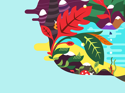 Island | wip 1 belcdesign blcstudio draw illustration illustrator island leafs nature print vectors