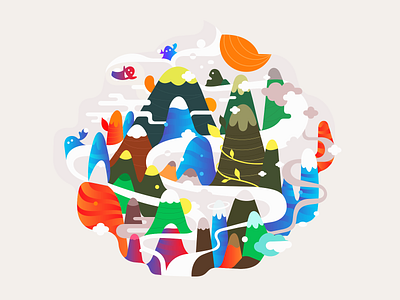 Flame ◍ belcdesign blcstudio illustration illustrator mountains nature patrykbelc print vectors