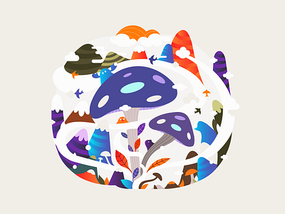 Mushrooms 🍄🌟 belcdesign blcstudio illustration illustrator mushrooms nature patrykbelc print vectors