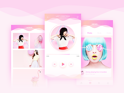 Dribbble Candy Music music pink ui
