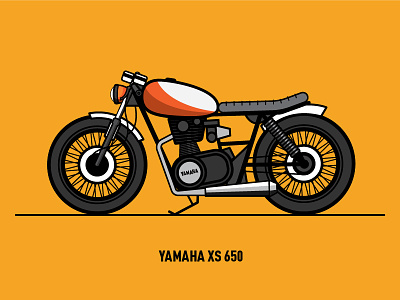 YAMAHA XS650 illustration motorcycle vector yamaha