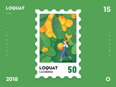 Loquat dribbble fruit girl illustration loquat ui