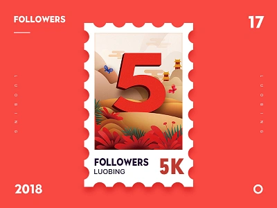 Followers 5K 5k followers red gif illustrator ui