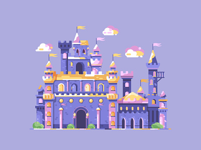 The castle castle design house illustration ui