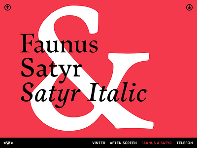 Webtype & Monokrom faunus italic red satyr specimen type