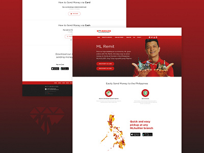 ML Remit black design landing page red ui ui ux ui ux design ux website website design