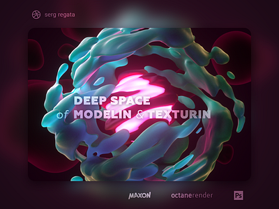 deep Space 3d abstract app cinema 4d illustration lava octane plasma space star typogaphy ui web