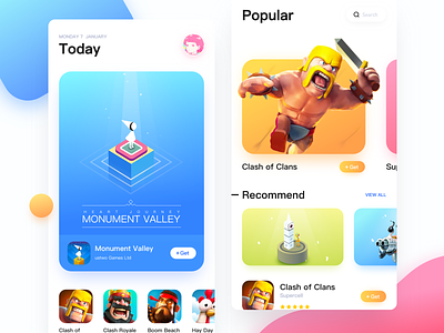App Store app app store blue design game illustration pink ui.