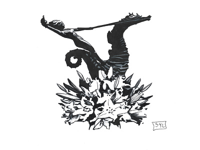 Warrior, lily design illustration