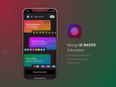 Manage Subscription Design for ‘Qi FM’ IAP