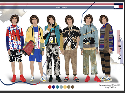 Final Line up for Tommy Hilfiger Portfolio Project branding graphic design illustration