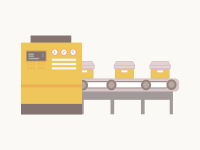Conveyor belt box conveyor icon illustration machine moving table