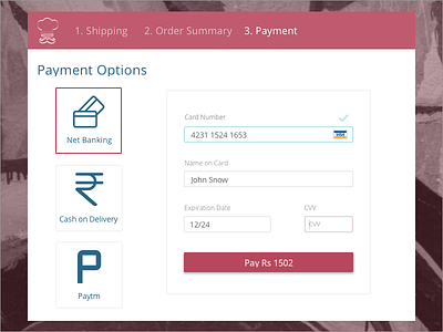 Checkout Page banking cart checkout color order pay shopping summary