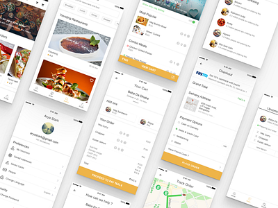 Food App UI Kit app card cart checkout filter food history order profile search shopping