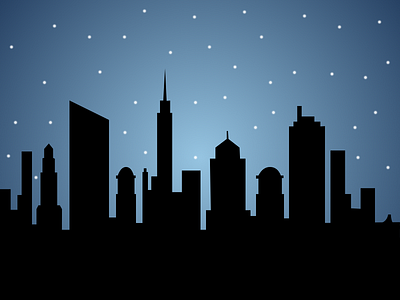 dark City building city dark illustration night stars ui