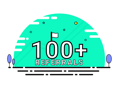 Referrals 100 achievement color minimal referral success