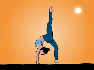 Yoga pose colors illustration inspire sun yoga yogapose
