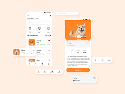 Pet Adoption App - User Interface Design adobe xd design product design ui ui design user experience design user interface user interface design ux