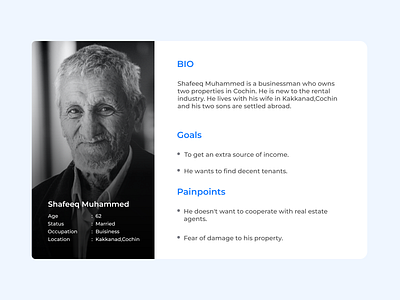 House Rental App - User Persona adobe xd design product design ui ui design user experience design user interface user persona user research ux ux design ux research uxui visual design