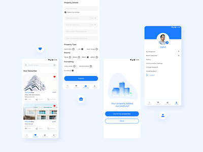 House Rental App - UI Design adobe xd design house rental app product design ui ui design user experience design user interface user interface design uxui design