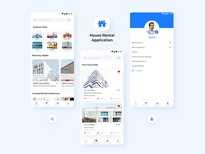 House Rental App - UI Design adobe xd design product design ui ui design user experience design user interface user interface design ux ux design visual design wireframes