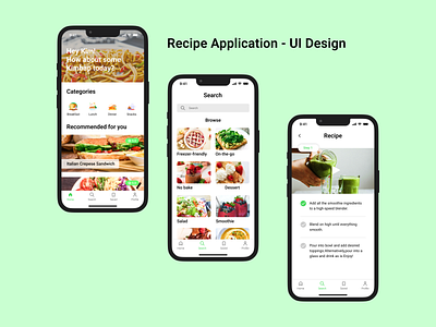 Recipe Application - UI Design design figma ios product design ui uidesign user interface