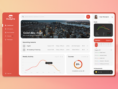 Education Dashboard UI Design dashboard design education light theme product design ui ux web