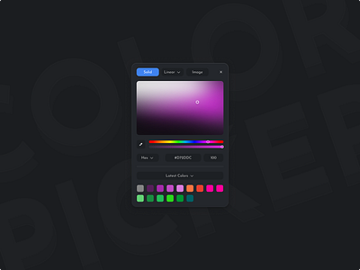 Color Picker UI color color picker component dark theme design figma icons input inputs interface material picker product design ui ui kit user interface