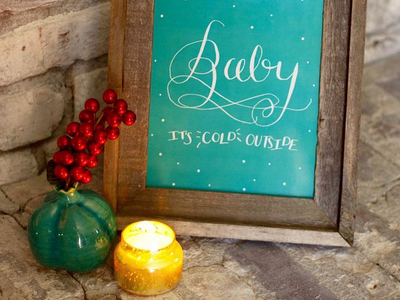 Baby It's Cold Outside! blue christmas print printable