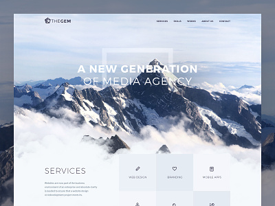 The Gem – Web Agency blue business longpage mainpage mountains web studio