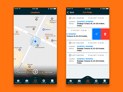 Woof App Locations app car finder location mobile app ui design woof