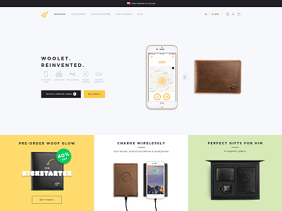 Meet a new Woolet.co kickstarter smart startup ui design wallet woolet
